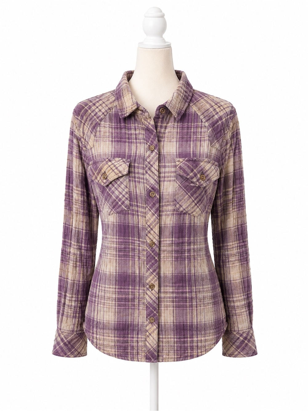 Rails Purple Plaid Button Down Shirt Women’s XS Cotton Long Sleeve Granola Girl